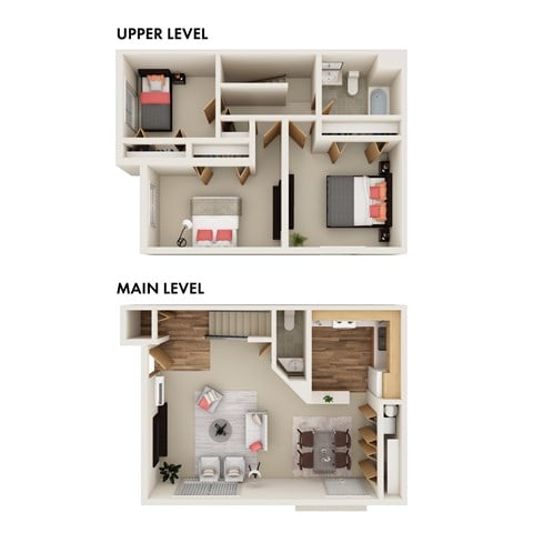 Floor plan for 3 beds, 1.5 baths, 1135 sqft